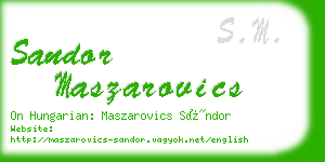 sandor maszarovics business card